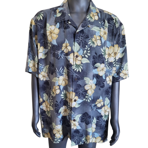 117B. Tommy Bahama Floral Silk Tropical Button Down Men's Shirt - XXL - Picture 1 of 5